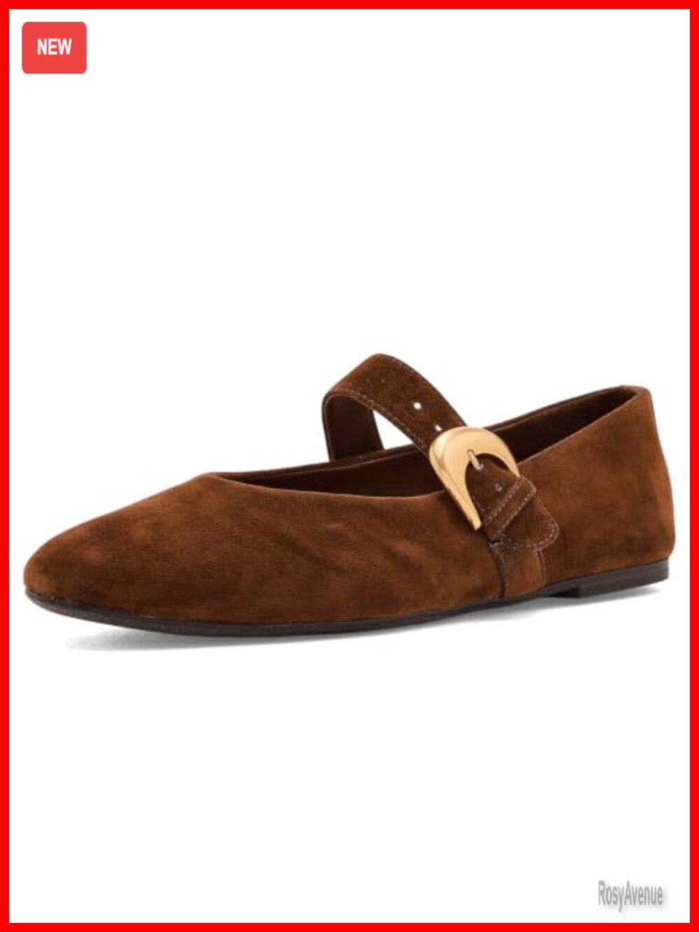 Mary Jane Flat Velvet Ballet Round Toe Buckle Business Casual Fall